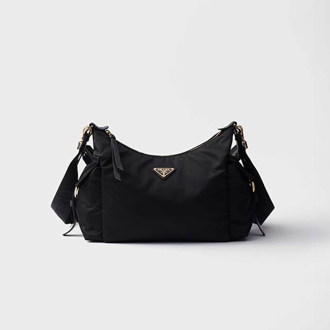 9a+ prada explore re-nylon hobo shoulder bag